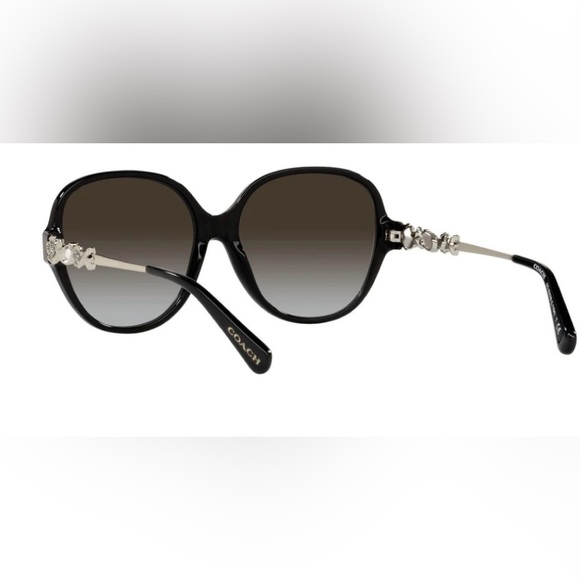 NWT Coach Embellished Charm Round 100% UV Protection Gradient Lenses Sunglasses - Picture 3 of 4
